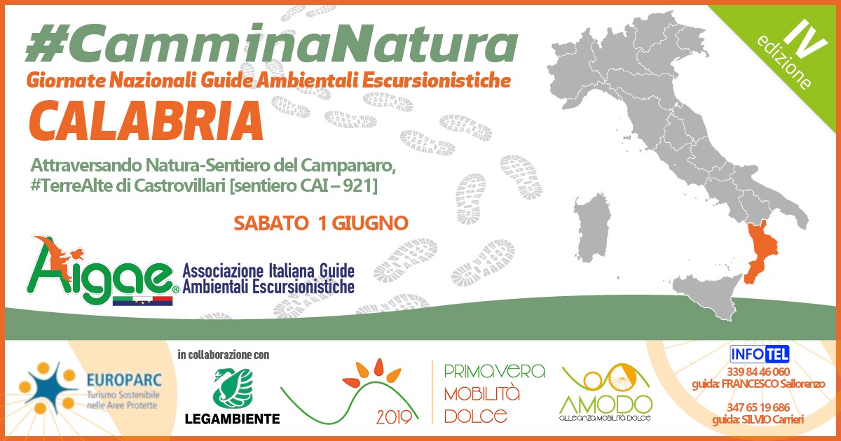 Giornate Nazionali delle Guide Ambientali Escursionistiche 4ª edizione – CamminaNatura 2019 Sabato 1 Giugno 2019